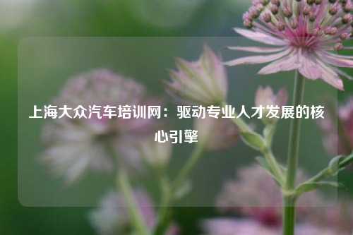 上海大众汽车培训网:驱动专业人才发展的核心引擎