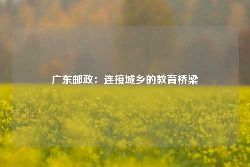 广东邮政:连接城乡的教育桥梁