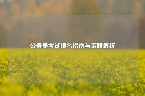 公务员考试报名指南与策略解析